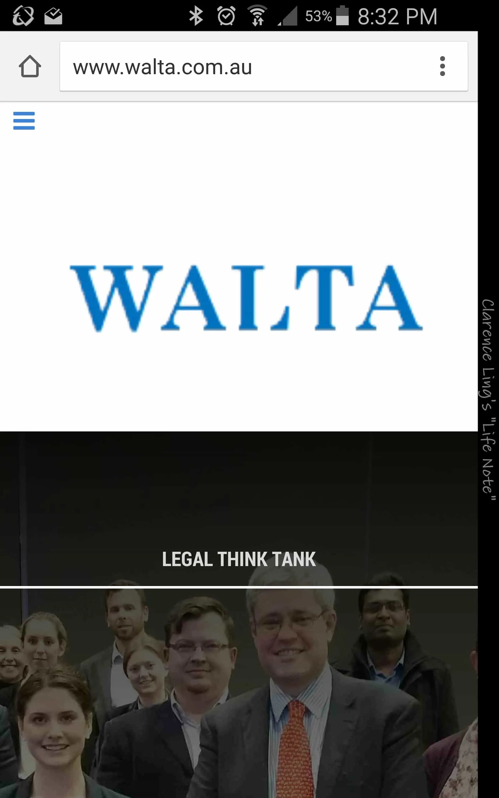 Walta Legal Website mobile
