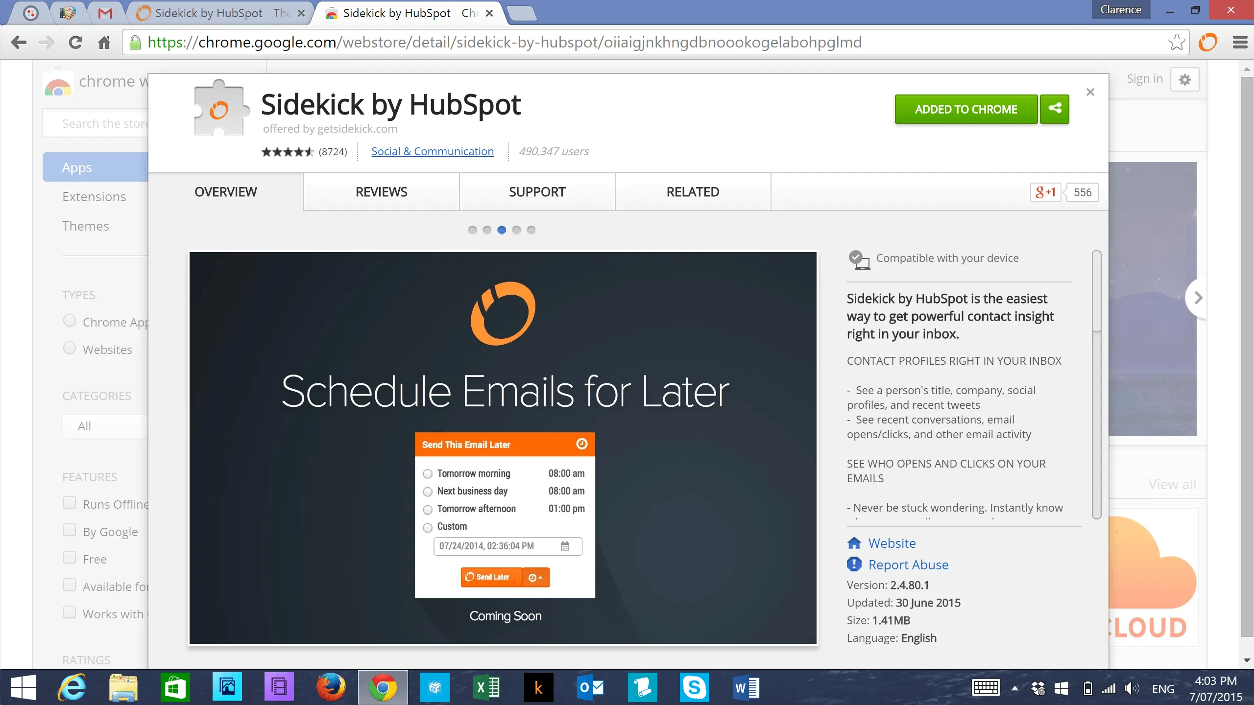 Sidekick schedule emails for later